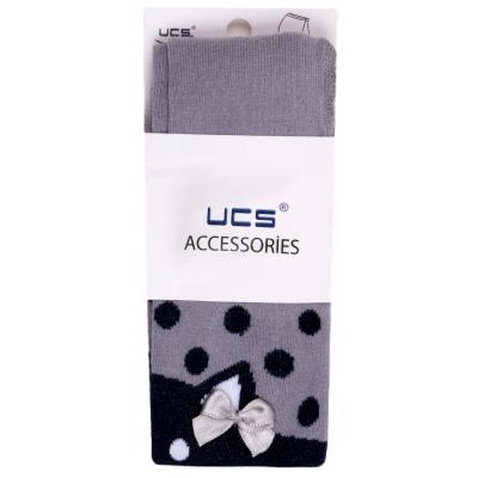 Колготки UCS Socks для дівчаток святкові з бантиком сірі (M0C0302-0899-0-3m/G-gray)