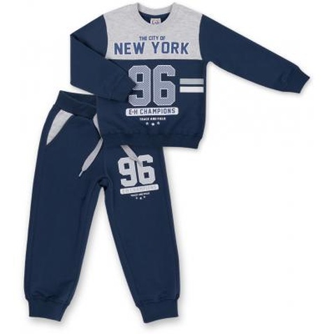 Спортивний костюм Breeze сірий меланж індиго "New York" (7938-104B-gray-blue)