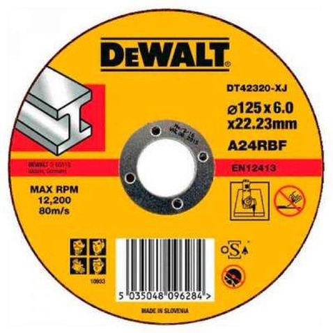 Диск DeWALT шлифовальный по металлу 125х6.0х22.2мм. (DT42320)