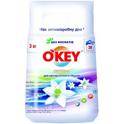 Пральний порошок O'KEY Universal 3 кг (4820049381870)