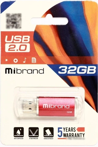 USB Flash 32Gb USB 2.0 Mibrand Cougar (MI2.0/CU32P1R) Red
