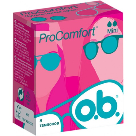 Тампони o.b. ProComfort с покрытием SilkTouch Mini 8 шт (3574660142303)