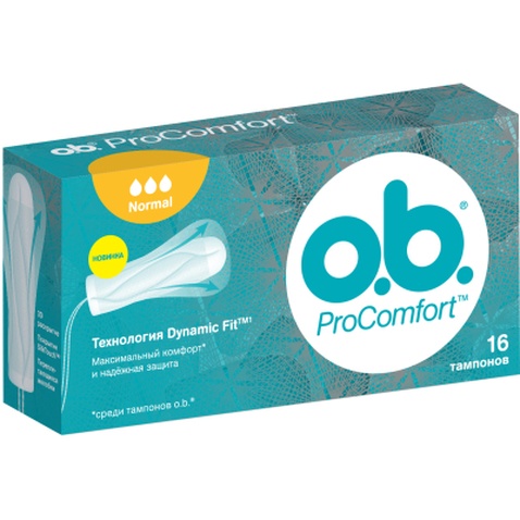 Тампони o.b. ProComfort с покрытием SilkTouch Normal 16 шт (3574660234282)
