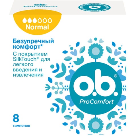 Тампони o.b. ProComfort с покрытием SilkTouch Normal 8 шт (3574660234305)
