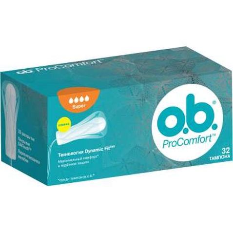 Тампони o.b. ProComfort с покрытием SilkTouch Super 32 шт (3574661047188)