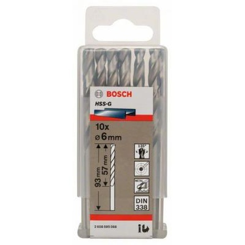 Свердло Bosch HSS-G 6 мм., 10 шт. по металу (2.608.595.066)