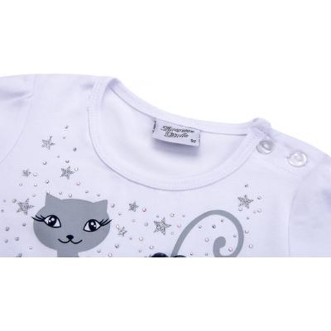 Плаття Breeze з котиком та зірочкою (8099-98G-white)