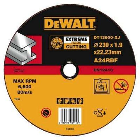 Круг відрізний DeWALT отрезной EXTREME по металлу, 230х1.9х22.2мм. (DT43600)