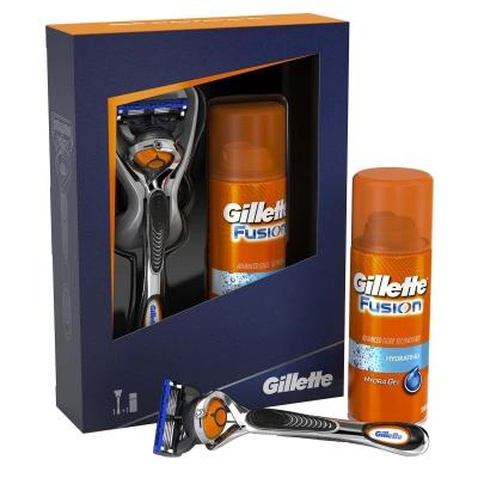 Набір для гоління Gillette станок Fusion и гель для бритья бритья Hydra gel 75 мл (7702018451142)