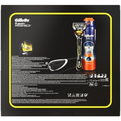 Набір для гоління Gillette Fusion Proshield и гель для бритья Active Sport 170 мл (7702018442379)