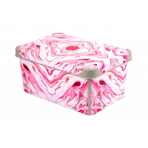 Контейнер для зберігання Violet House 0647 Decor Marble Red 10 л (0647 DECOR Marble RED з/кр. 10 л)