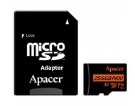 Карта пам'яті MicroSDXC 256GB UHS-I/U3 Class 10 Apacer (AP256GMCSX10U8-R) + SD адаптер