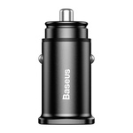 Автомобільний зарядний пристрій  Baseus Square metal A+A 30W USB-A Black