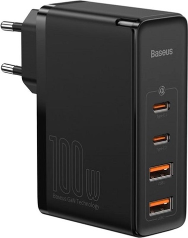 Зарядний пристрій Baseus GaN2 Pro Quick Charger 2C+2U (2xUSB-C+2xUSB-A) 100W Black (CCGAN2