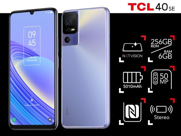 Смартфон  TCL 40 SE T610K2 6/256 Twilight Purple (T610K2-2BLCPB12)