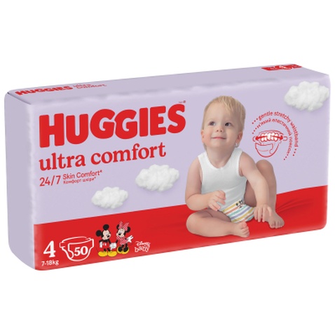 Підгузок Huggies Ultra Comfort 4 (7-18 кг) Jumbo для хлопчиків 50 шт (5029053567587)