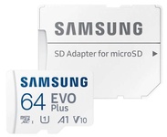 Карта пам'яті  Samsung Evo Plus microSDXC 64GB UHS-I U1 V10 A1 + SD адаптер (MB-MC64KA/EU)