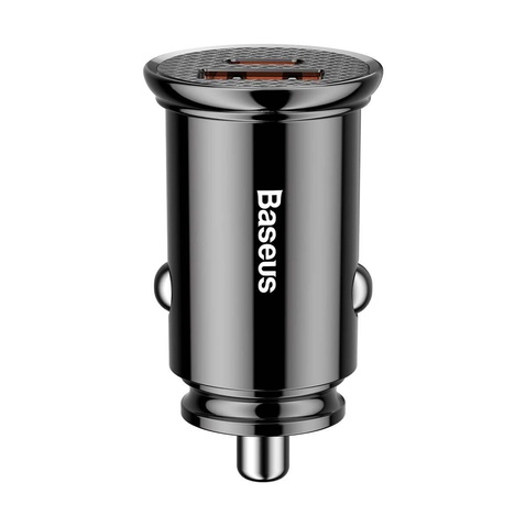 Автомобільний зарядний пристрій  Baseus Circular Plastic A+C USB Type-C Black