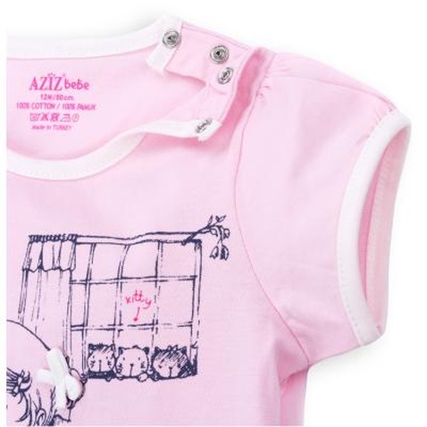 Піжама Aziz з дівчинкою і котиками (9136-05G-pink)