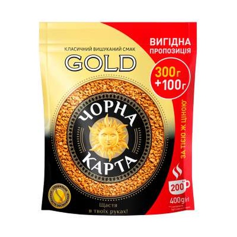Кава ЧОРНА КАРТА розчинна 400г, пакет,"Gold" (ck.51051)