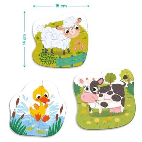 Пазл DoDo 3 в 1 Сільські тварини (300393)
