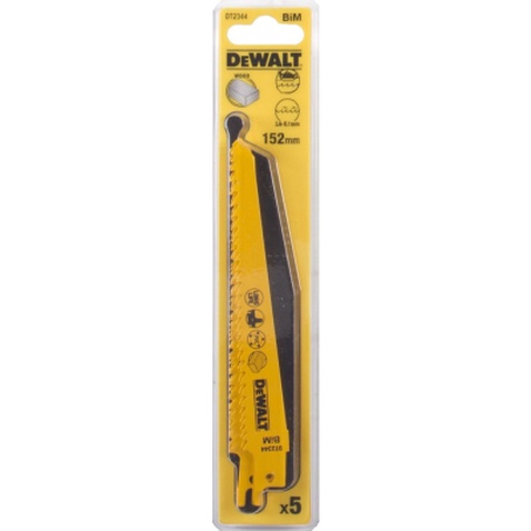 Полотно DeWALT для шабельної пили, по деревині, 152 мм, крок зубів 7 TPI, 5 шт (DT2344)