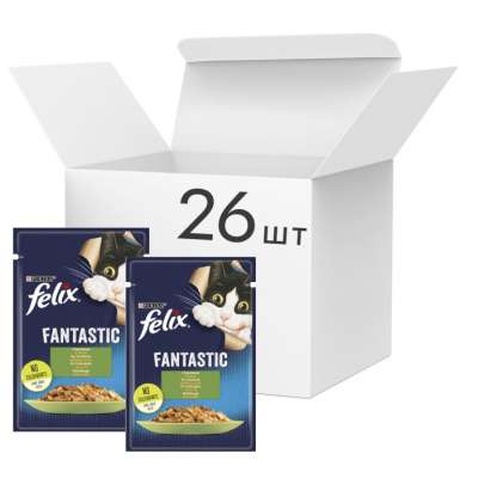 Вологий корм для кішок Purina Felix Fantastic з кроликом у желе 85 г (7613039835500)