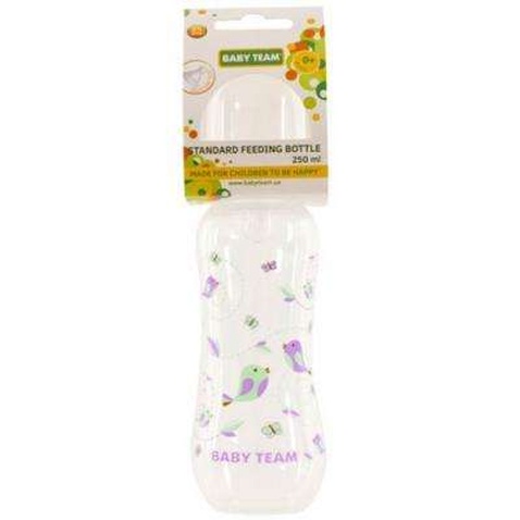 Пляшечка для годування Baby Team з силіконовою соскою 250 мл біла (1121_белый)