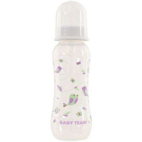Пляшечка для годування Baby Team з силіконовою соскою 250 мл біла (1121_белый)