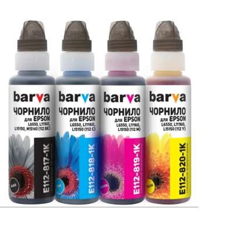 Чорнило Barva Epson 112, 4x100 мл, OneKey, 1K (E112-1K-MP)