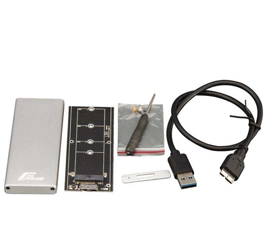 Кишеня зовнішня Frime SATA HDD/SSD 2.5", USB 3.0, Metal, Silver (FHE201.M2U30)