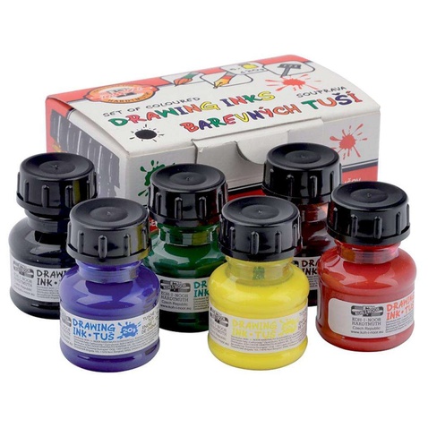 Туш для креслення Koh-i-Noor 20г*6шт, set of coloured drawing inks (14173000000)