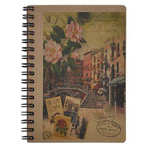 Блокнот Buromax spiral side, А6, 80sheets, KRAFT, square, assorted (BM.2483)