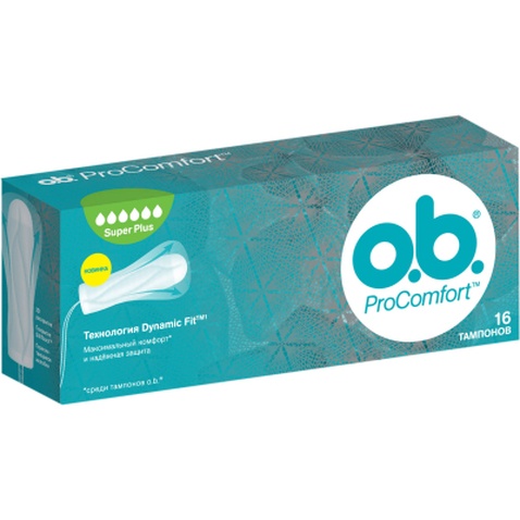 Тампони o.b. ProComfort с покрытием SilkTouch Super Plus 16 шт (3574660607567)