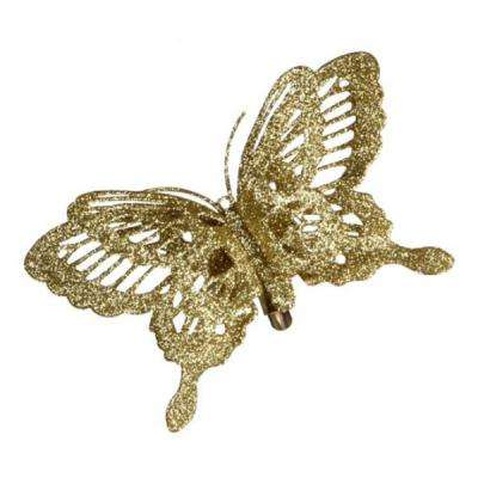 Прикраса декоративна Christmas House Клипса Бабочка золотая 9 см (8718861133127)