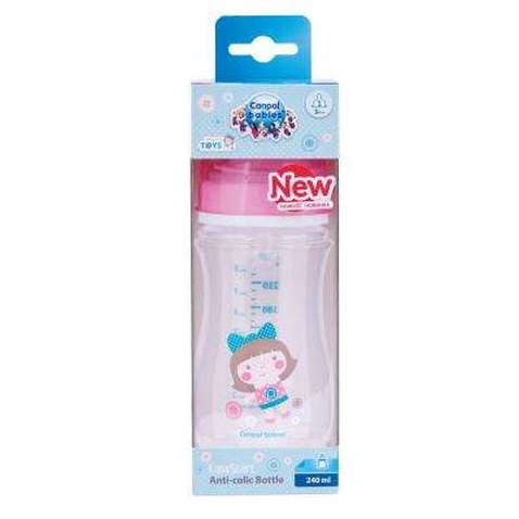 Пляшечка для годування Canpol babies антиколькова EasyStart Newborn baby 240мл (35/221_pin)
