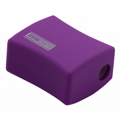 Точилка Buromax ALFA, RUBBER TOUCH з контейнером 2 отвори (BM.4778-1)