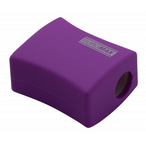 Точилка Buromax ALFA, RUBBER TOUCH з контейнером 2 отвори (BM.4778-1)