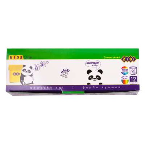 Фарби для малювання ZiBi KIDS Line Гуаш 12 кольорів по 20 мл (ZB.6604)