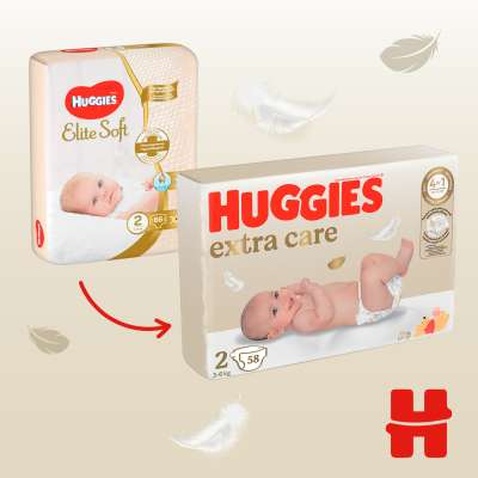 Підгузок Huggies Elite Soft 2 Jumbo (4-6 кг) 58 шт (5029053578071)