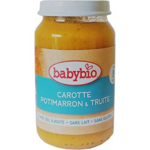 Дитяче пюре BabyBio органічнез моркви, китайського гарбуза та форелі +12 міс. 20 (51056)