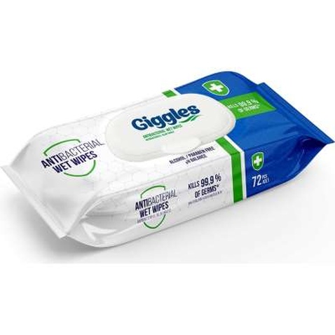 Дитячі вологі серветки Giggles Антибактеріальні 72 шт (8680131205189)