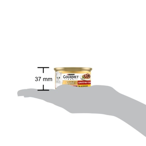 Вологий корм для кішок Purina Gourmet Gold. З лососем і куркою, шматочки в підливі 85г (7613032618674)