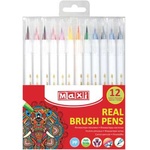Фломастери Maxi пензлики REAL BRUSH, 12 кольорів, лінія 0,5-6 мм (MX15232)