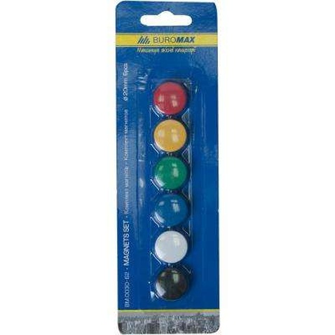 Магніт Buromax 20mm, set 6pcs, blister (BM.0030-62)