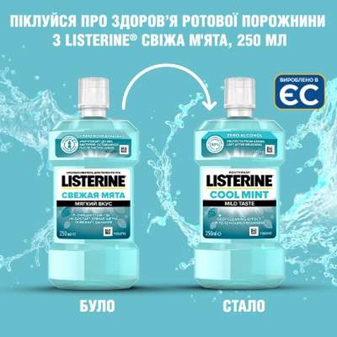 Ополіскувач для порожнини рота Listerine Свіжа м'ята 250 мл (3574661145730/3574661044965)
