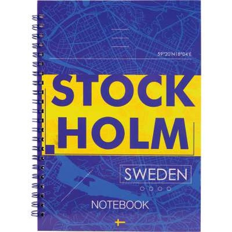 Блокнот Axent на спіралі тверда обкл., А5, 96арк. Stockholm (8032-08-A)