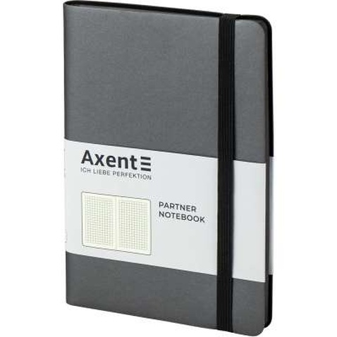 Блокнот Axent Partner Soft, 125х195, 96арк, кліт, сірий (8206-15-A)
