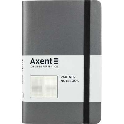 Блокнот Axent Partner Soft, 125х195, 96арк, кліт, сірий (8206-15-A)