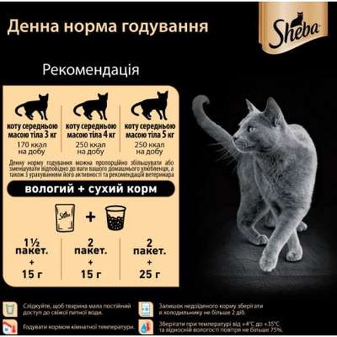 Вологий корм для кішок Sheba cig POU з домашньою птицею в соусі 85 г (4770608257293)